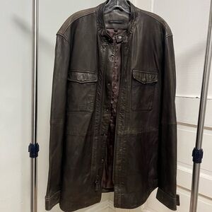 John Varvatos Men's Brown Leather Jacket